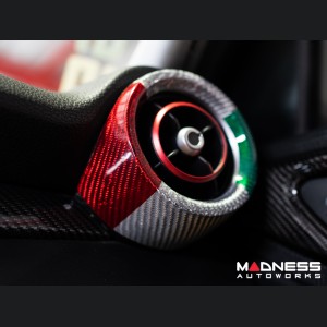 Alfa Romeo Giulia Interior Air Vent Cover Trim Kit - Carbon Fiber - Front Set - Italian Theme - Feroce Carbon